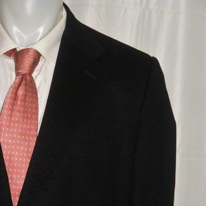 Ermenegildo Zegna Vintage Black Flannel Weight Cashmere Blend Blazer 48R